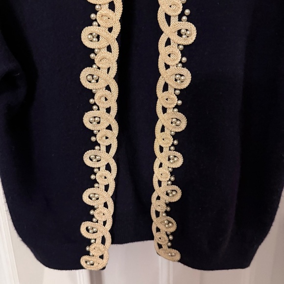 Hadley Vintage Women’s 100% Cashmere Handmade Navy Cardigan Sweater  Sz M - Picture 5 of 15